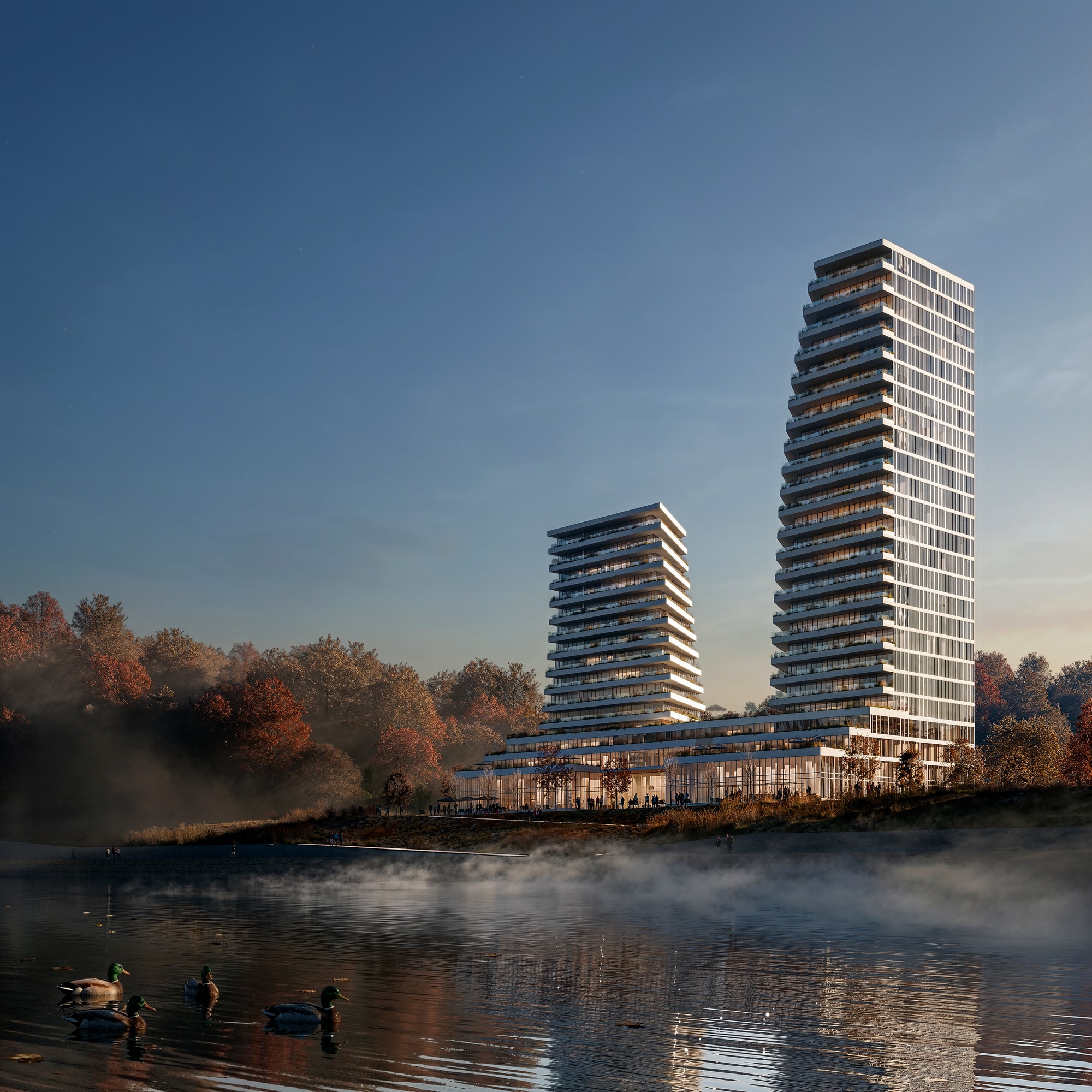 Modern skyscraper architectural visualization